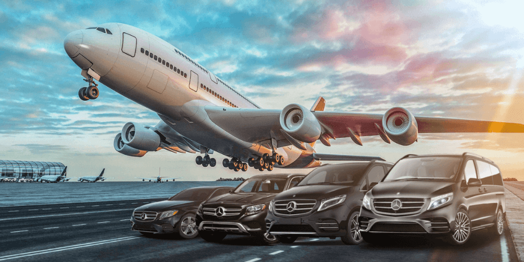 Luxury airport transfers: plane and cars