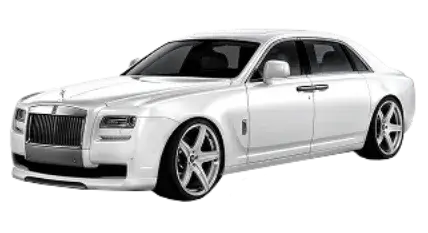 White Rolls-Royce Ghost luxury car.